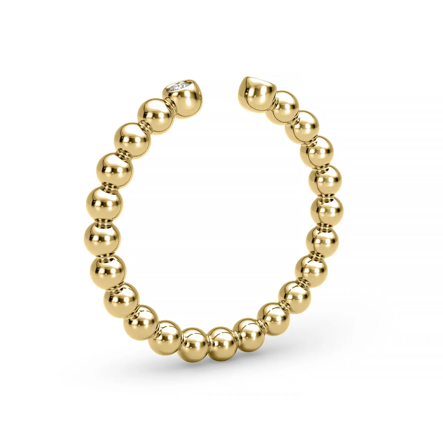 14K Gold Double Bezel Ball Ring