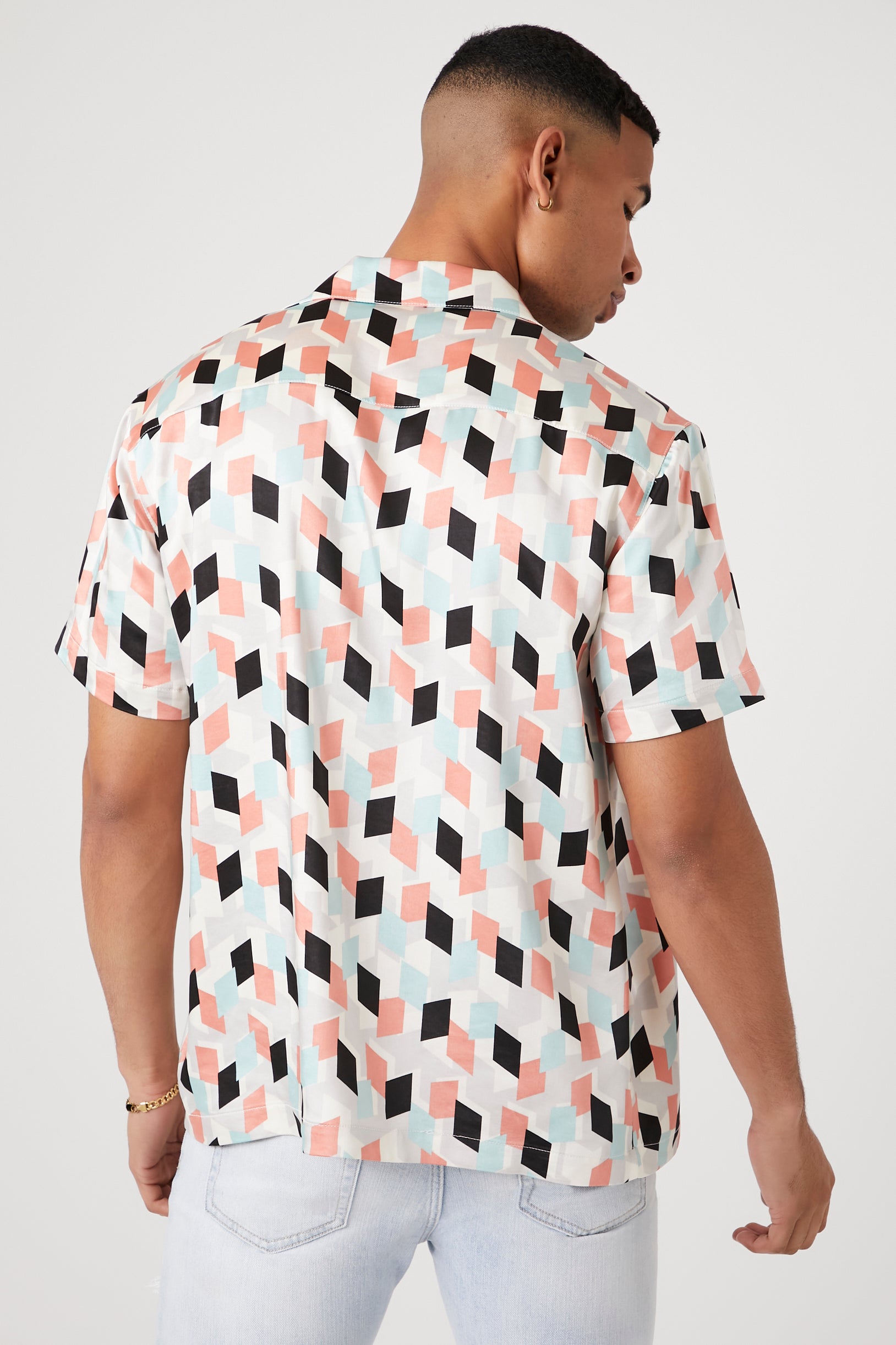 Abstract Geometric Print Top