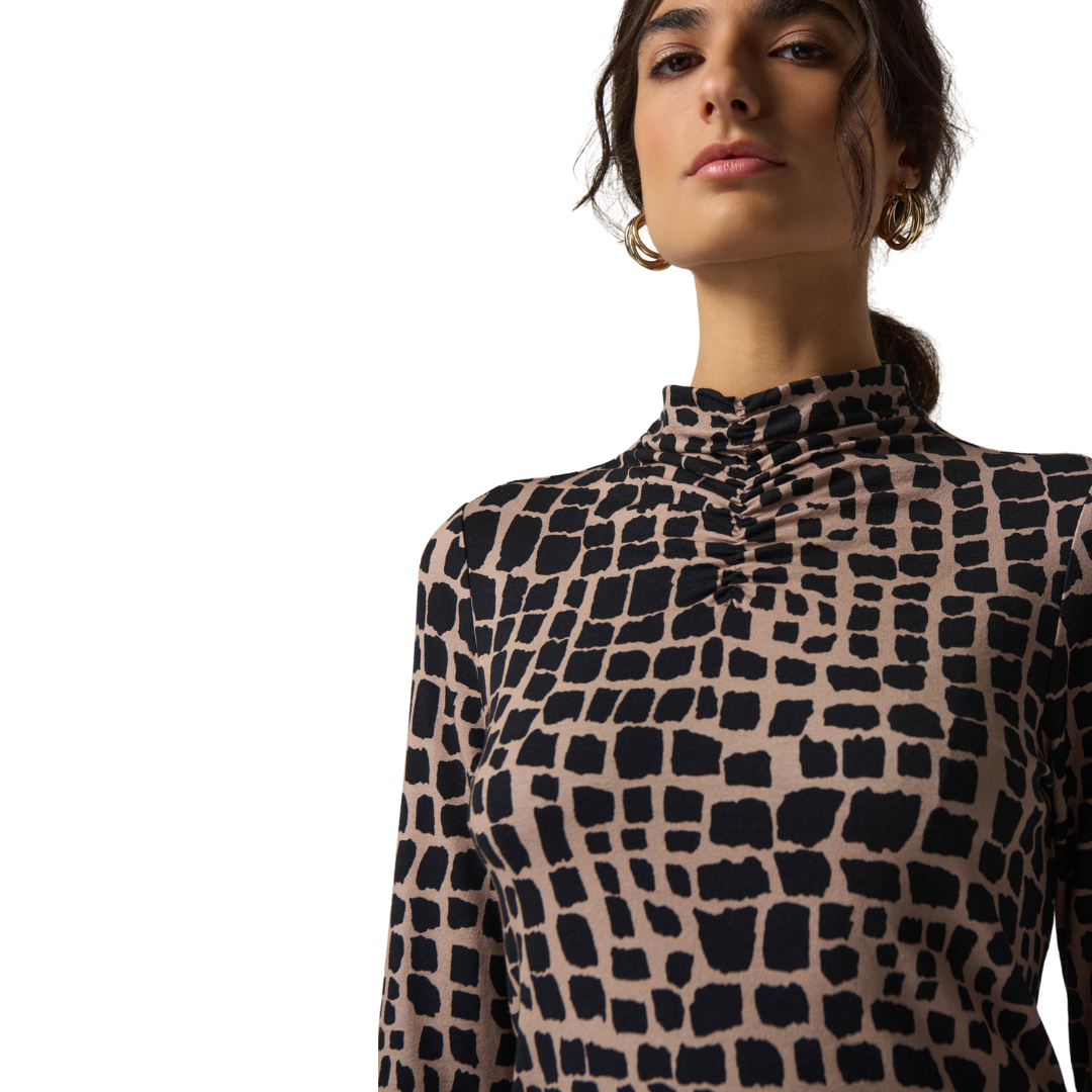 Abstract Printed Mock Neck