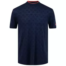 Adi Mock Neck Jacquard Polo Black/Collegiate Navy - W23