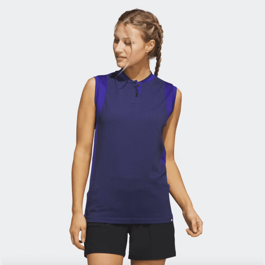 Adidas Blue Ladies Ultimate365 Tour Sleeveless Golf Shirt