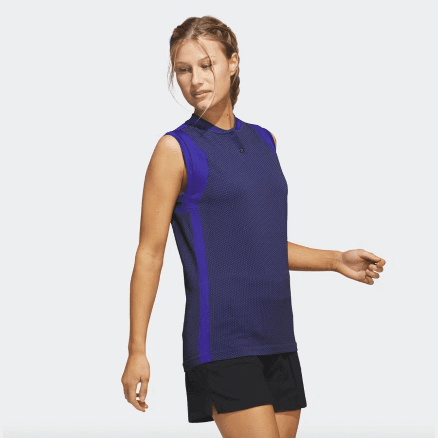 Adidas Blue Ladies Ultimate365 Tour Sleeveless Golf Shirt