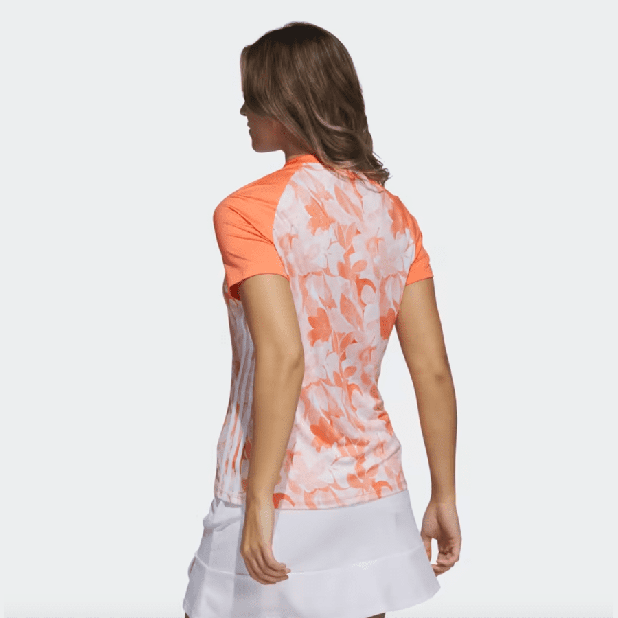 Adidas Floral Golf Polo Shirt - Orange