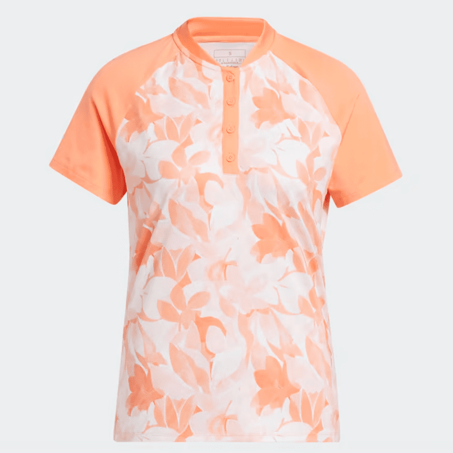 Adidas Floral Golf Polo Shirt - Orange