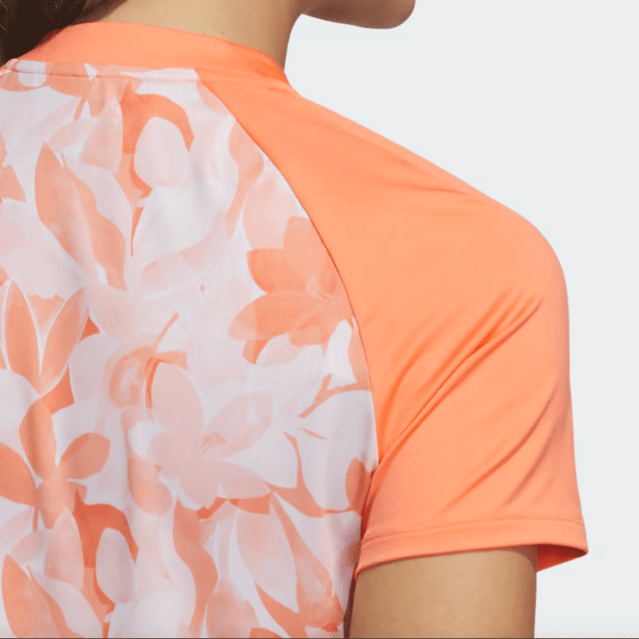 Adidas Floral Golf Polo Shirt - Orange