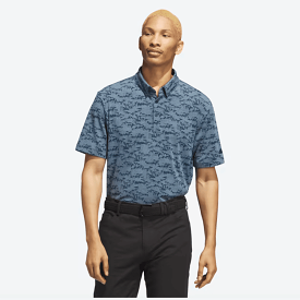 Adidas Go-To Blue Printed Golf Polo Shirt.