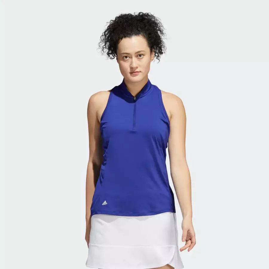 Adidas ladies blue sleeveless polo shirt - racerback style