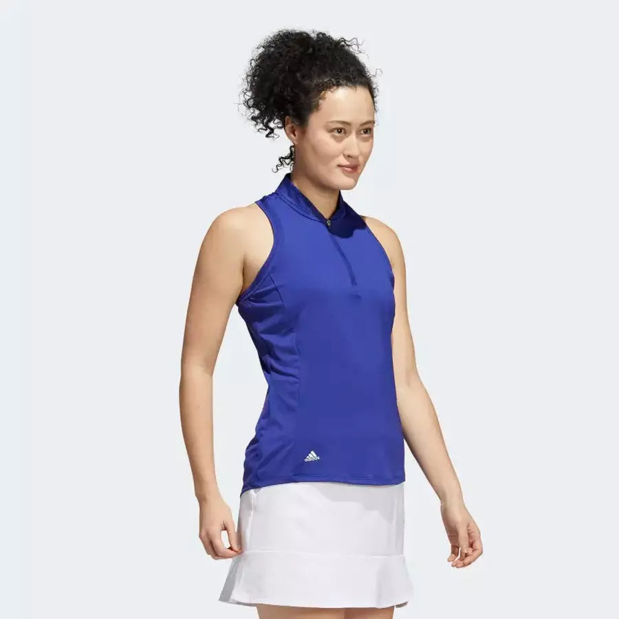 Adidas ladies blue sleeveless polo shirt - racerback style