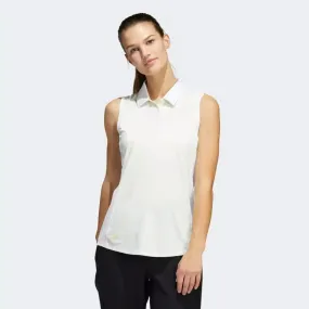 Adidas Women's Ultimate 365 Sleeveless Polo Shirt in White.