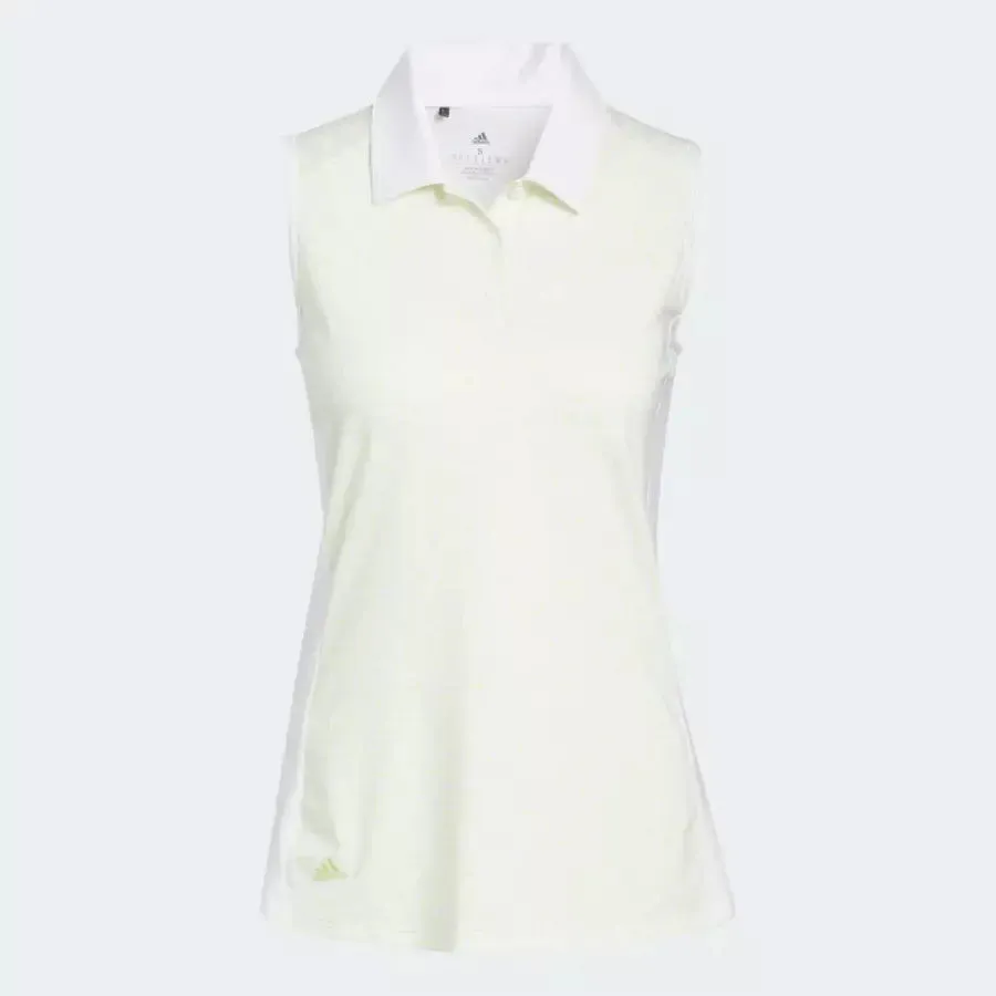 Adidas Women's Ultimate 365 Sleeveless Polo Shirt in White.