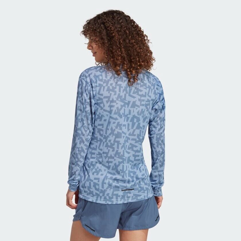 adidas Terrex Trail Running Women's Blue Lightweight Long Sleeve T-shirt