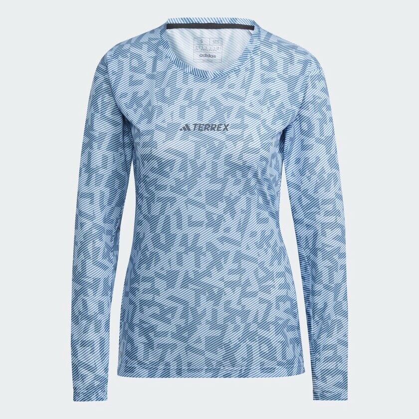 adidas Terrex Trail Running Women's Blue Lightweight Long Sleeve T-shirt