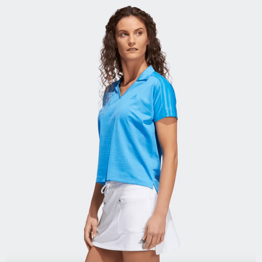 Adidas Women's Blue 3-Stripes Polo Shirt