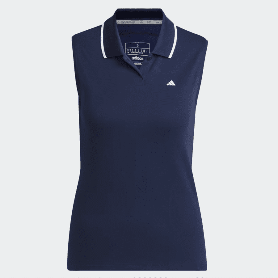 Adidas Women's Blue Piqué Sleeveless Golf Polo Shirt