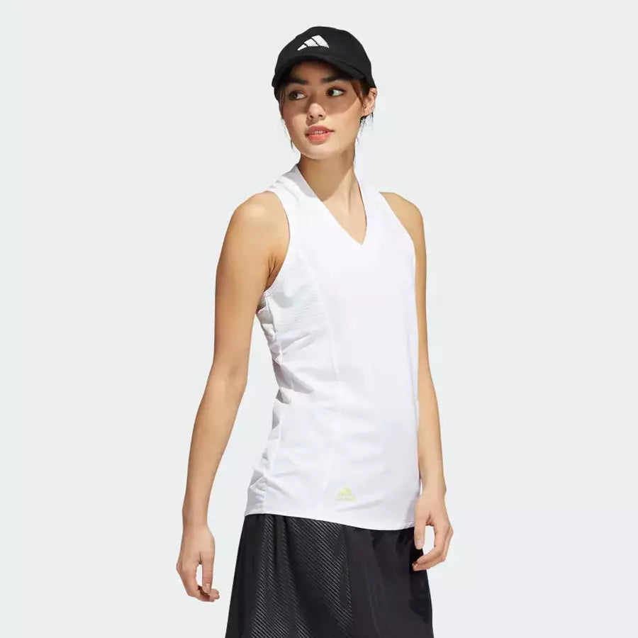 Adidas Women's HEAT.RDY Sleeveless Polo Shirt in White