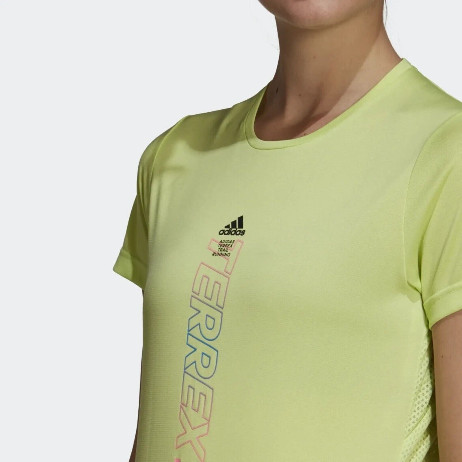 adidas Women's Lime Trail Running T-Shirt - Terrex Agravic Breathable Top