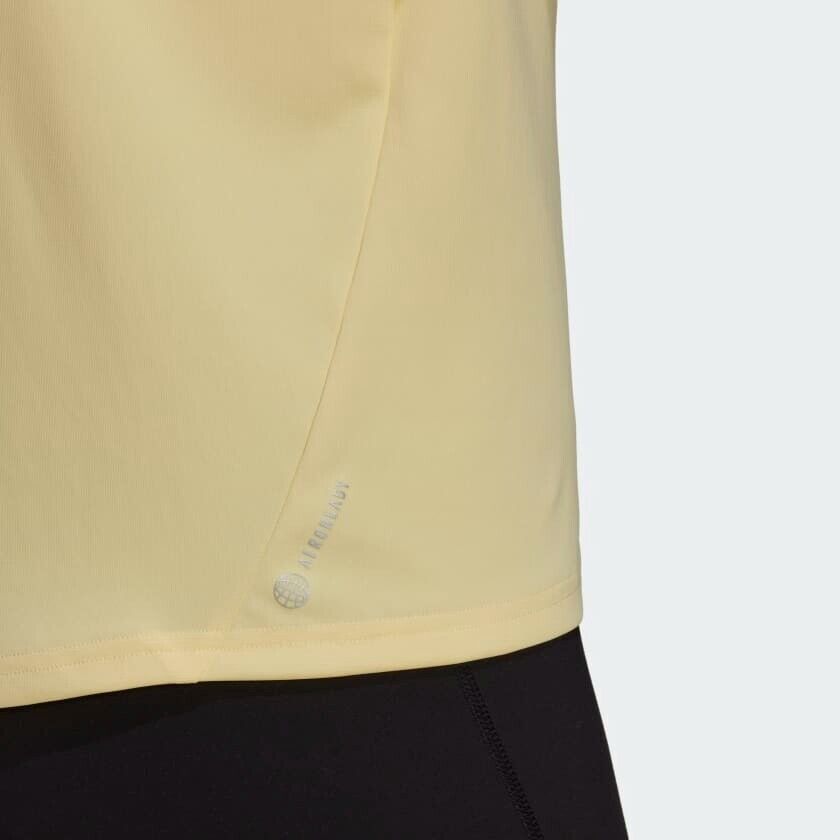 Adidas Women's Running Top Yellow - Run It Tee. Aeroready Fabric.