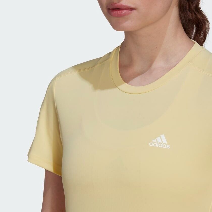 Adidas Women's Running Top Yellow - Run It Tee. Aeroready Fabric.