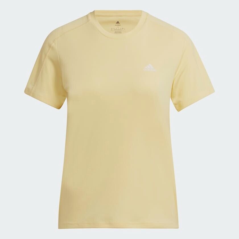 Adidas Women's Running Top Yellow - Run It Tee. Aeroready Fabric.