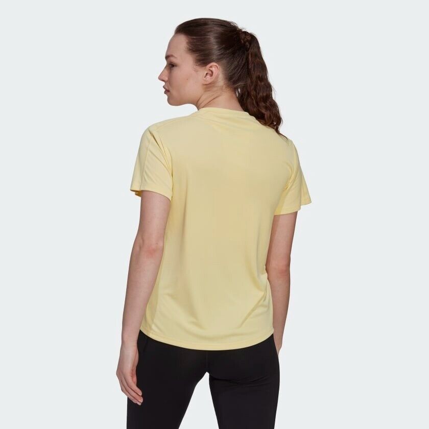 Adidas Women's Running Top Yellow - Run It Tee. Aeroready Fabric.