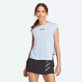 adidas Women's TERREX Agravic Pro Trail Running Top - Blue Shirt