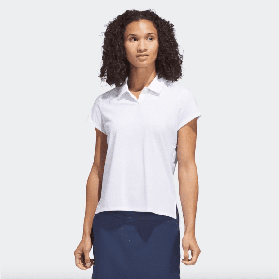 Adidas Women's White Heathered Polo Shirt