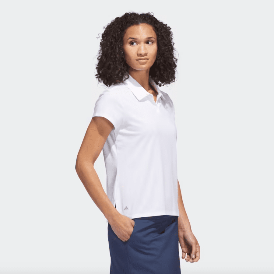 Adidas Women's White Heathered Polo Shirt