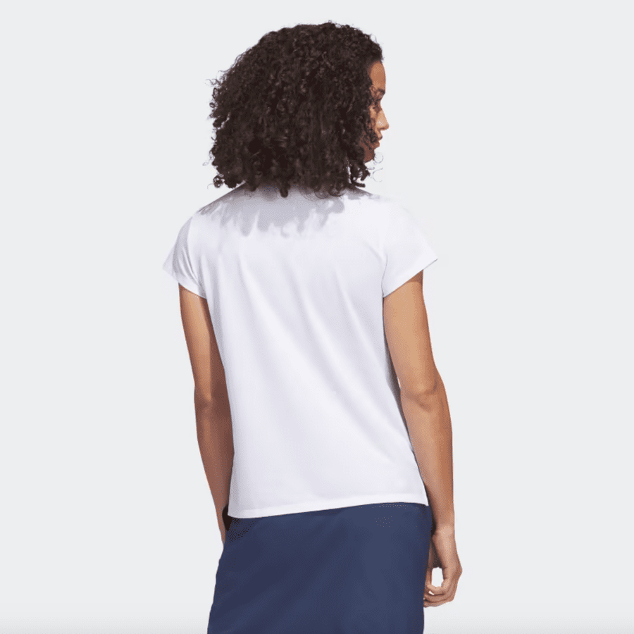 Adidas Women's White Heathered Polo Shirt