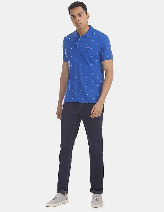 Aeropostale Blue Pique Polo Shirt for Men