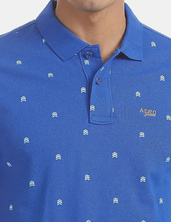 Aeropostale Blue Pique Polo Shirt for Men