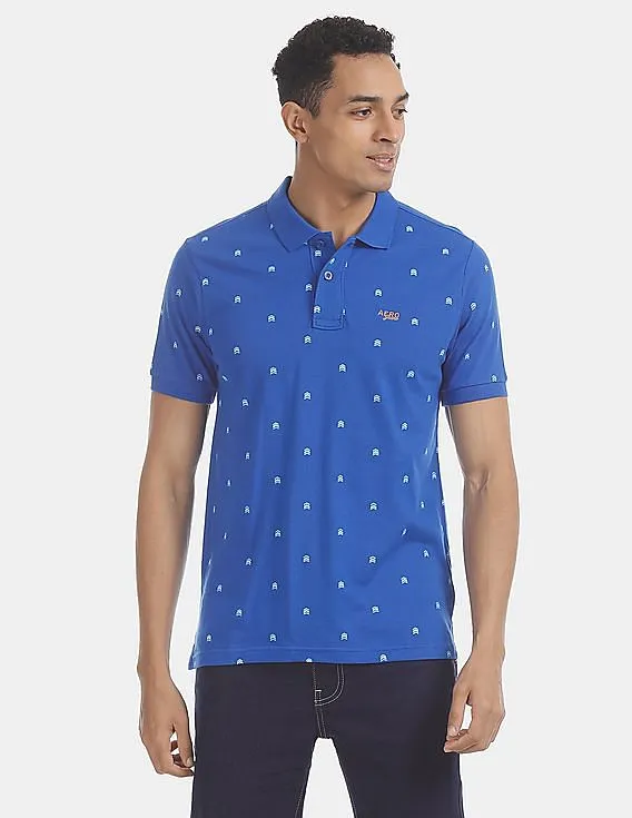 Aeropostale Blue Pique Polo Shirt for Men