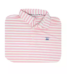 Albatross Polo - Pink and White Wide Stripe