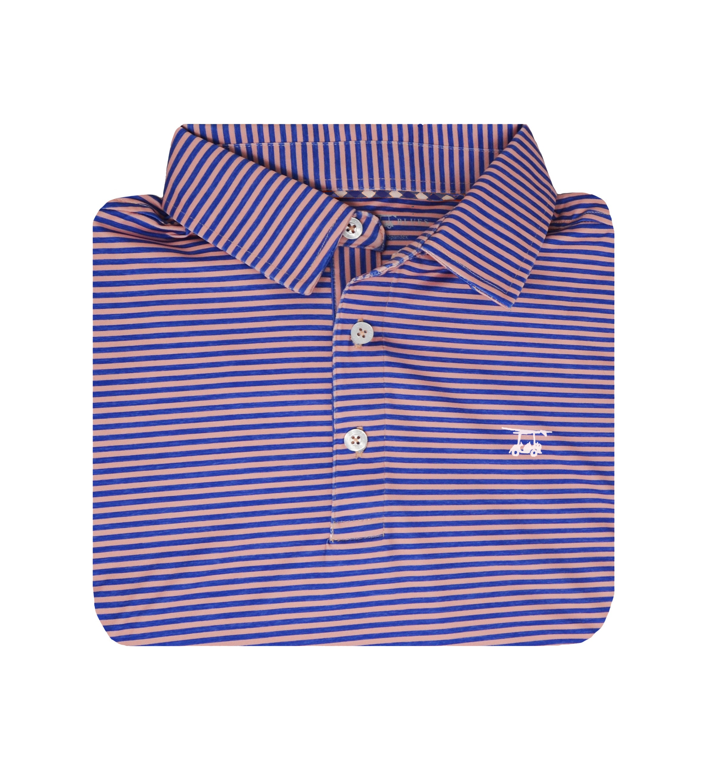 Albatross Polo - Royal Blue with Peach Stripe