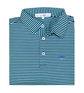 Albatross Polo Shirt - Medieval/Aruba Stripe