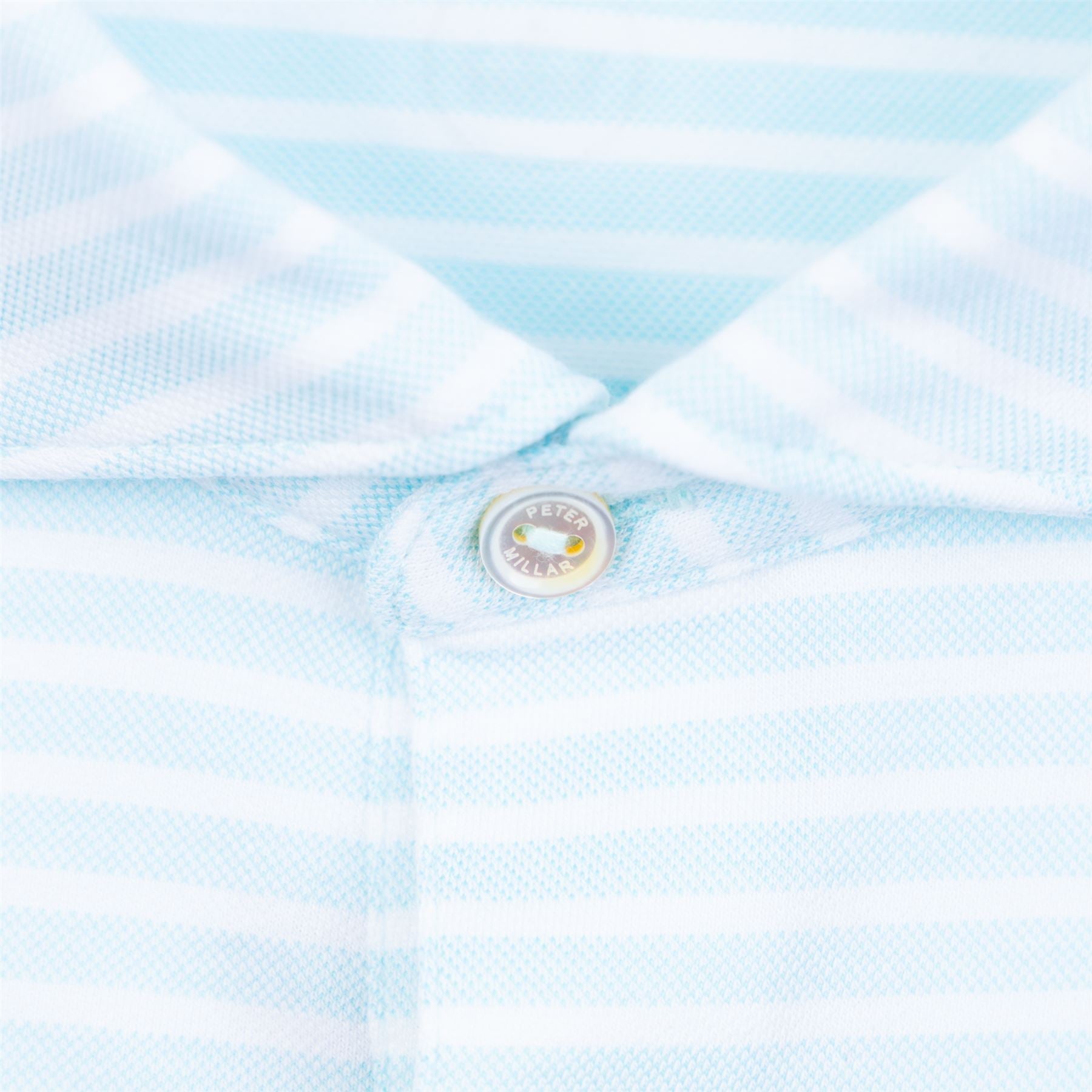 Albatross Tailored Fit Cotton Pique Polo - Iced Aqua Blue