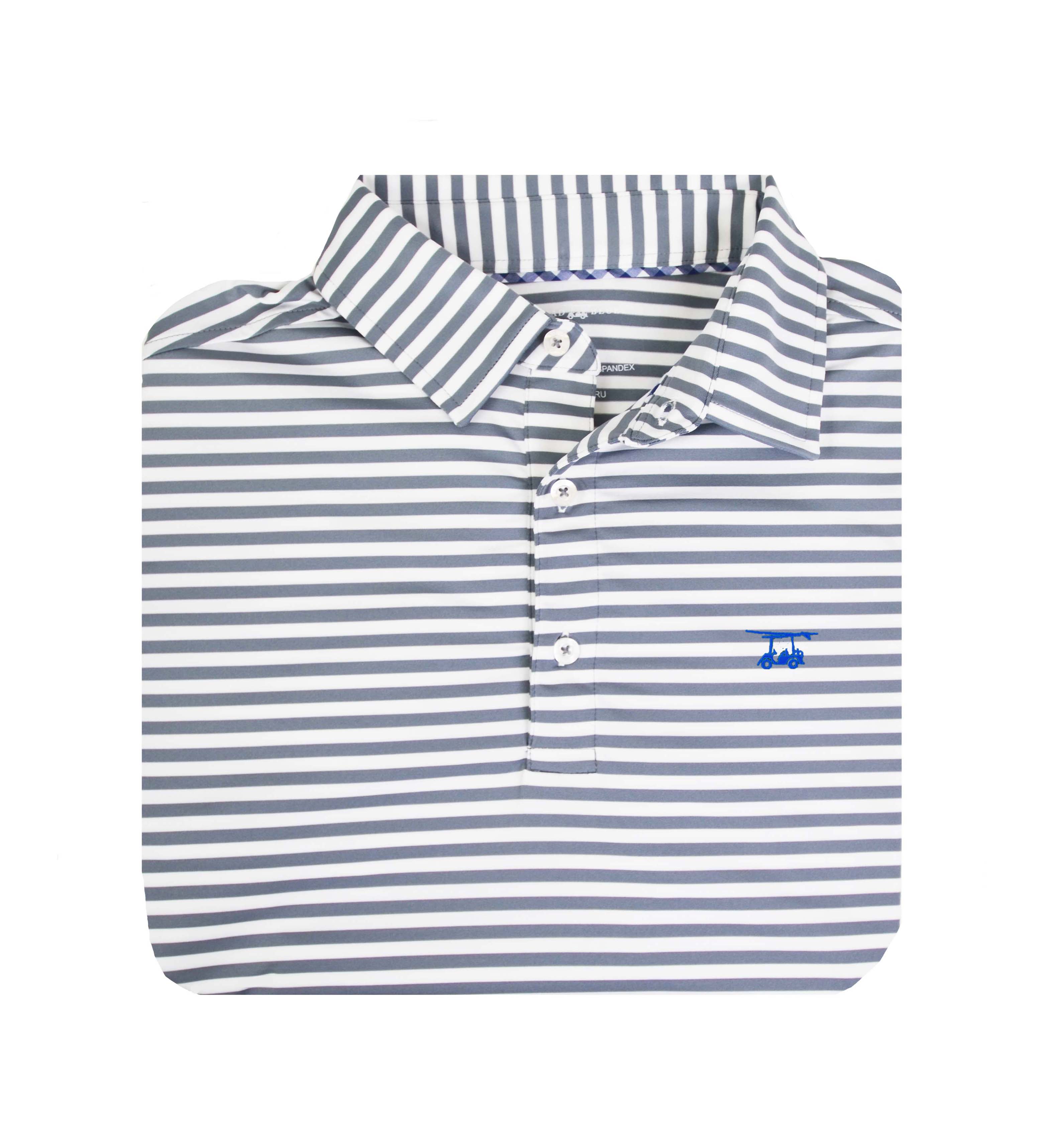 Albatross Youth Polo in Monument/White Wide Stripe