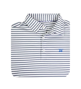 Albatross Youth Polo in Monument/White Wide Stripe