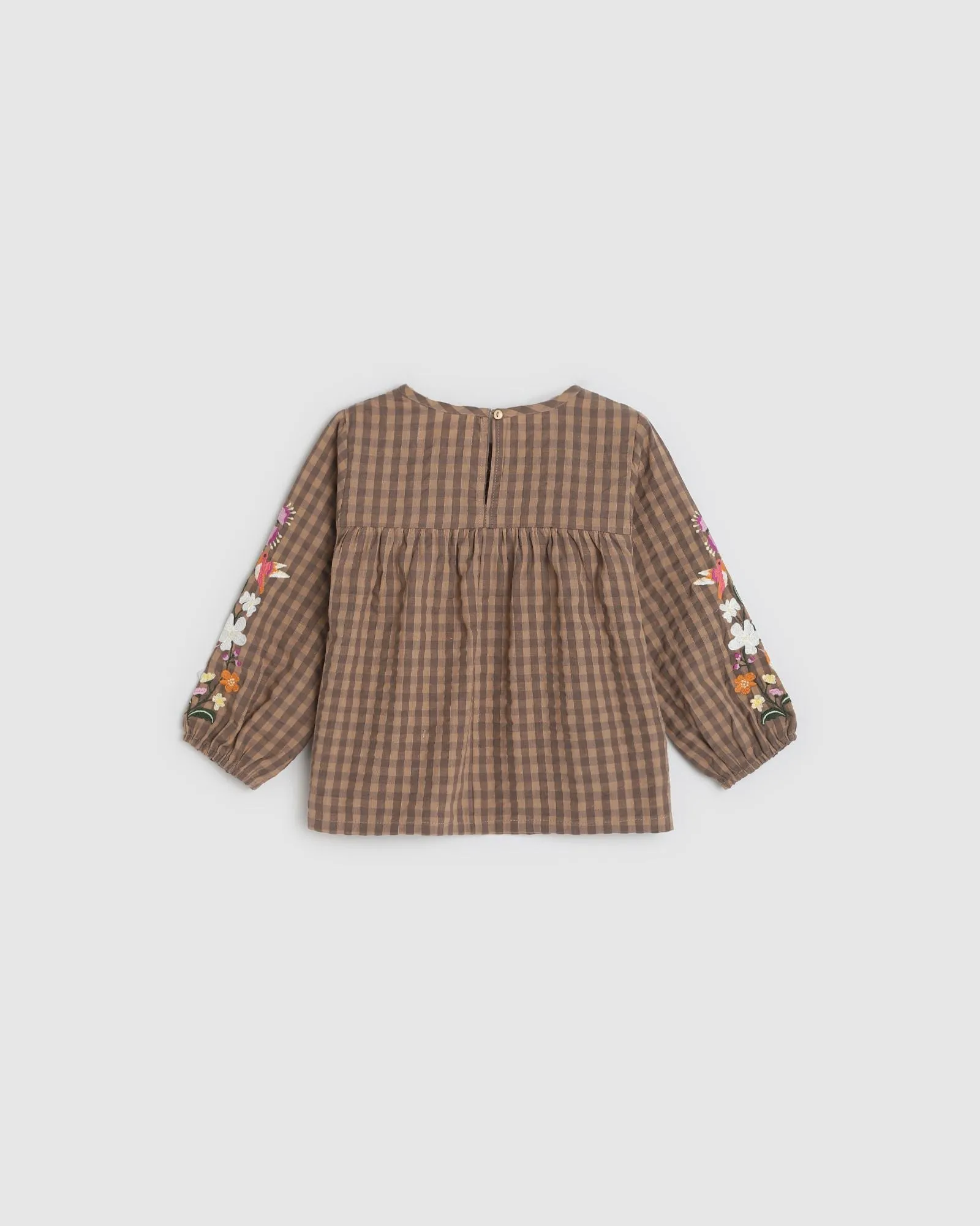 Alex Ant Amelia Coffee Gingham Top