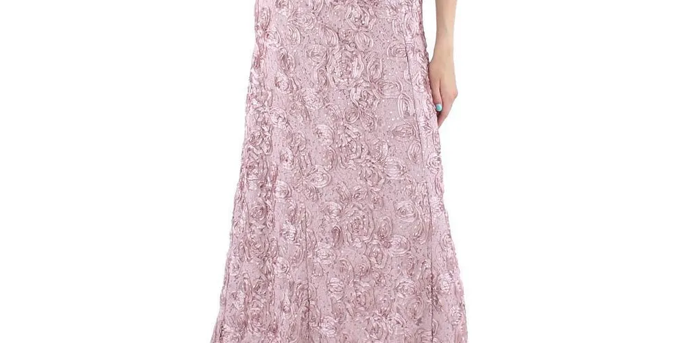 Alex Evenings Pink Embellished Lace A-Line Gown, Size 14 | Women's Eveningwear