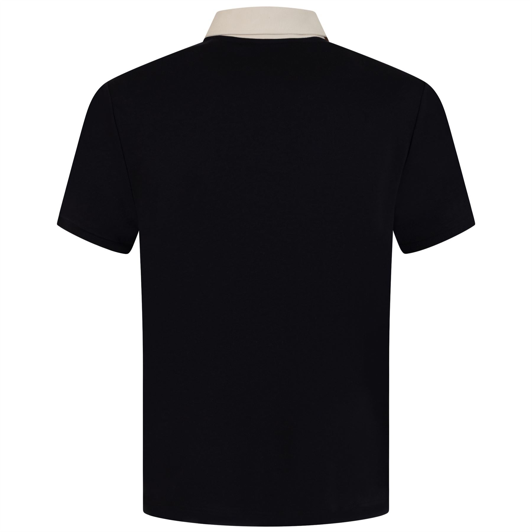 Archive Polo True Black Cotton with Vertical Stripe - AW23