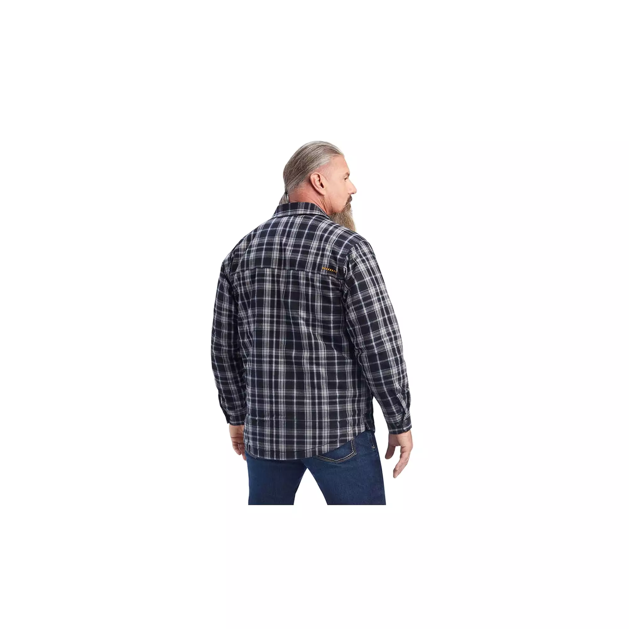 Ariat DuraStretch Flannel Insulated Shirt Jacket - Black Plaid.