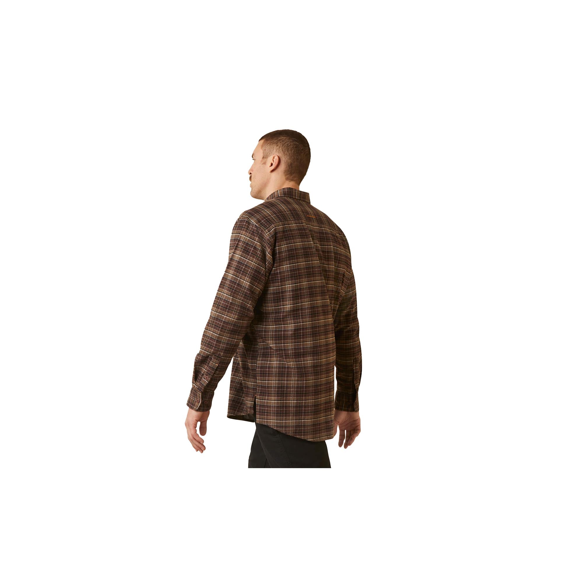 Ariat Flannel Work Shirt - Long Sleeve - Beech Plaid - Durable and Stretchy - Rebar Collection