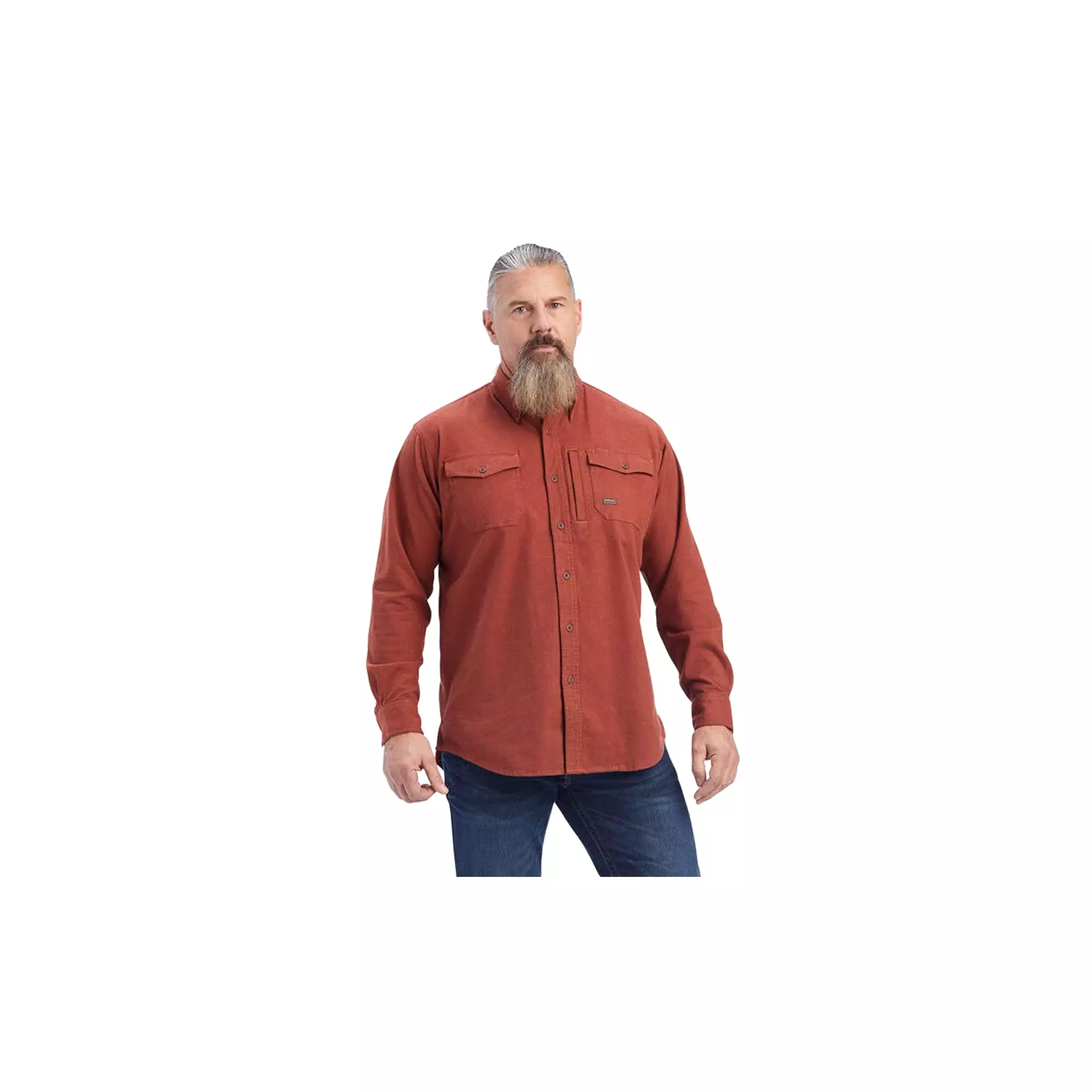 Ariat Rebar Flannel Durable Work Shirt - Long Sleeve - Cherry Mahogany