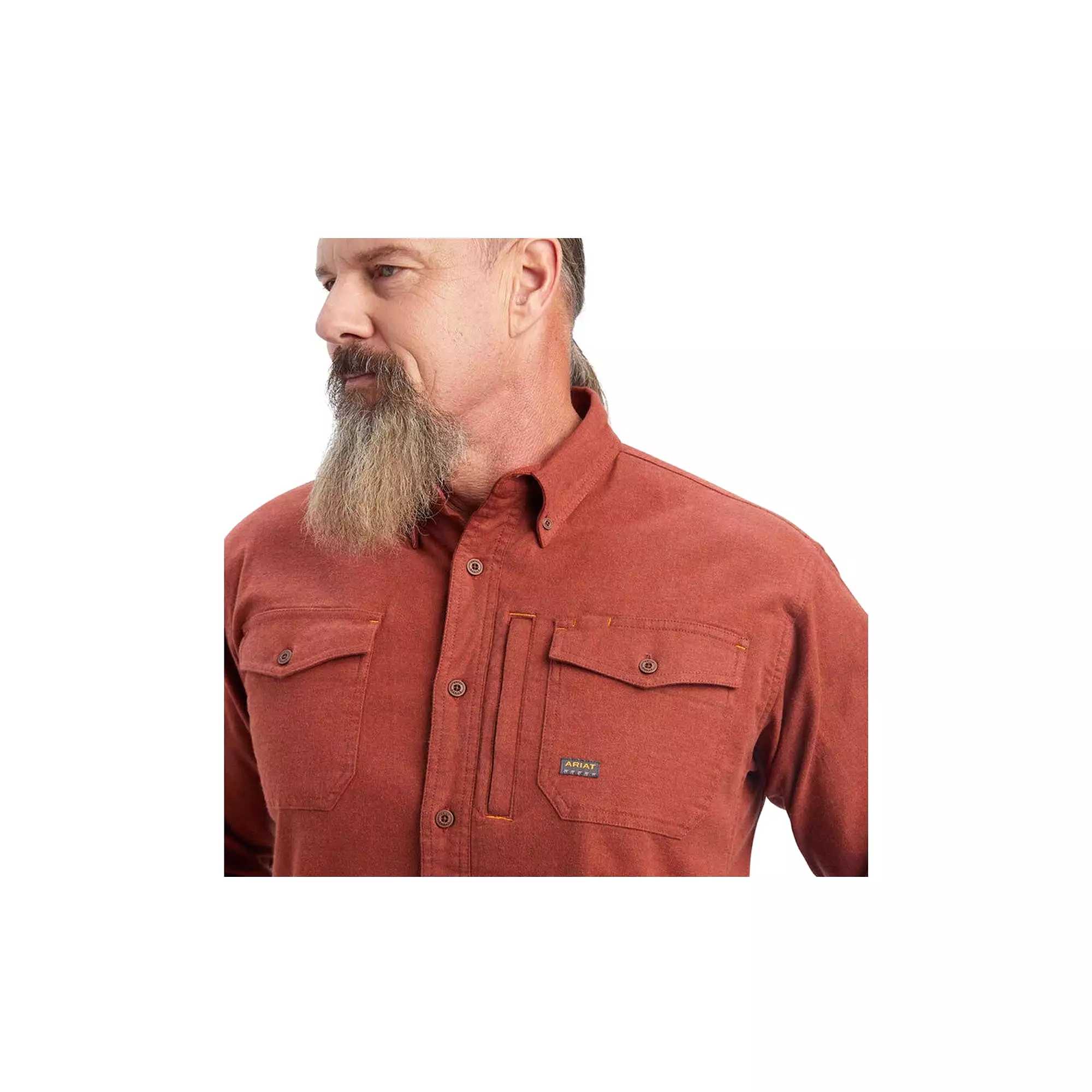 Ariat Rebar Flannel Durable Work Shirt - Long Sleeve - Cherry Mahogany