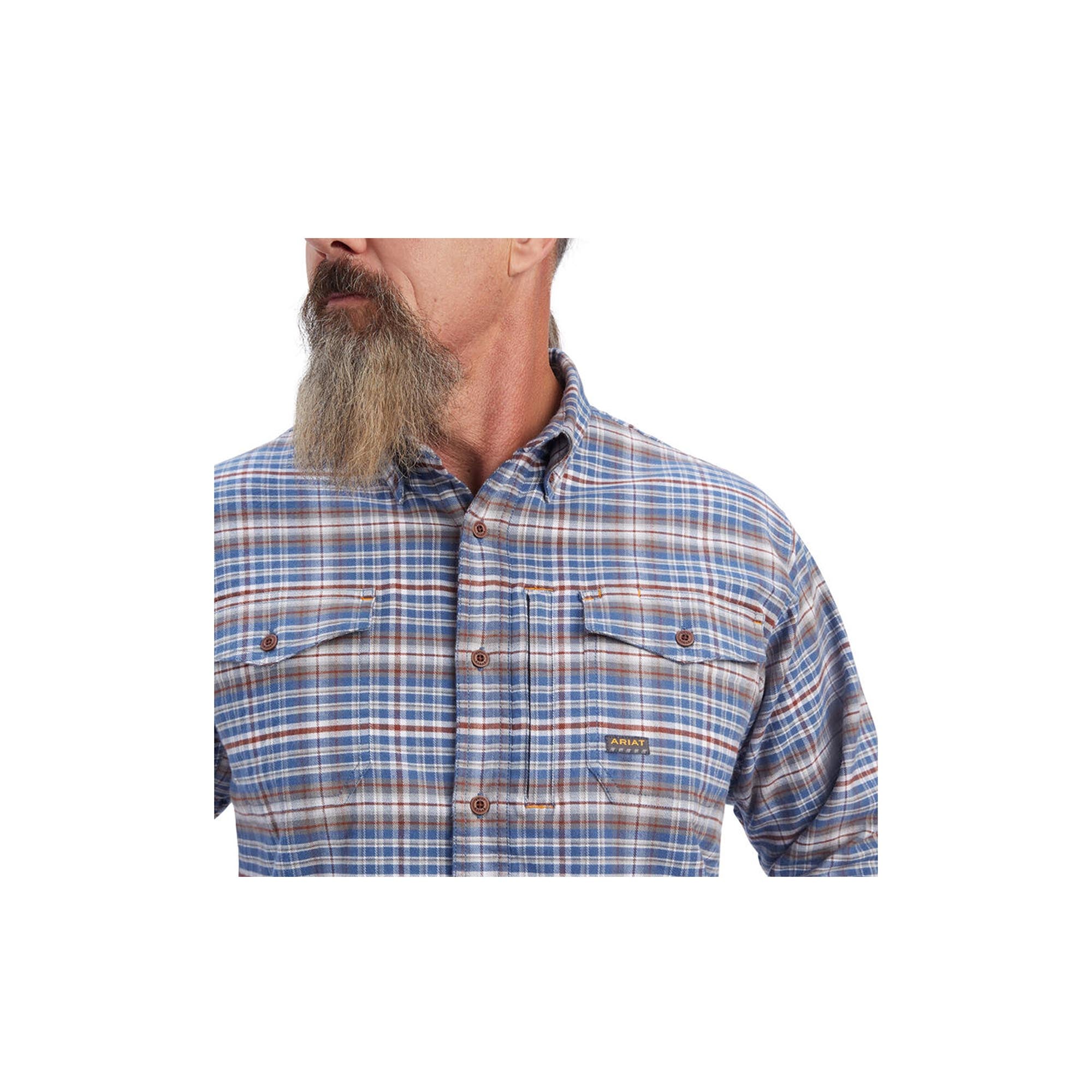 Ariat Rebar Work Shirt - Long Sleeve Flannel - DuraStretch - Alloy Grey