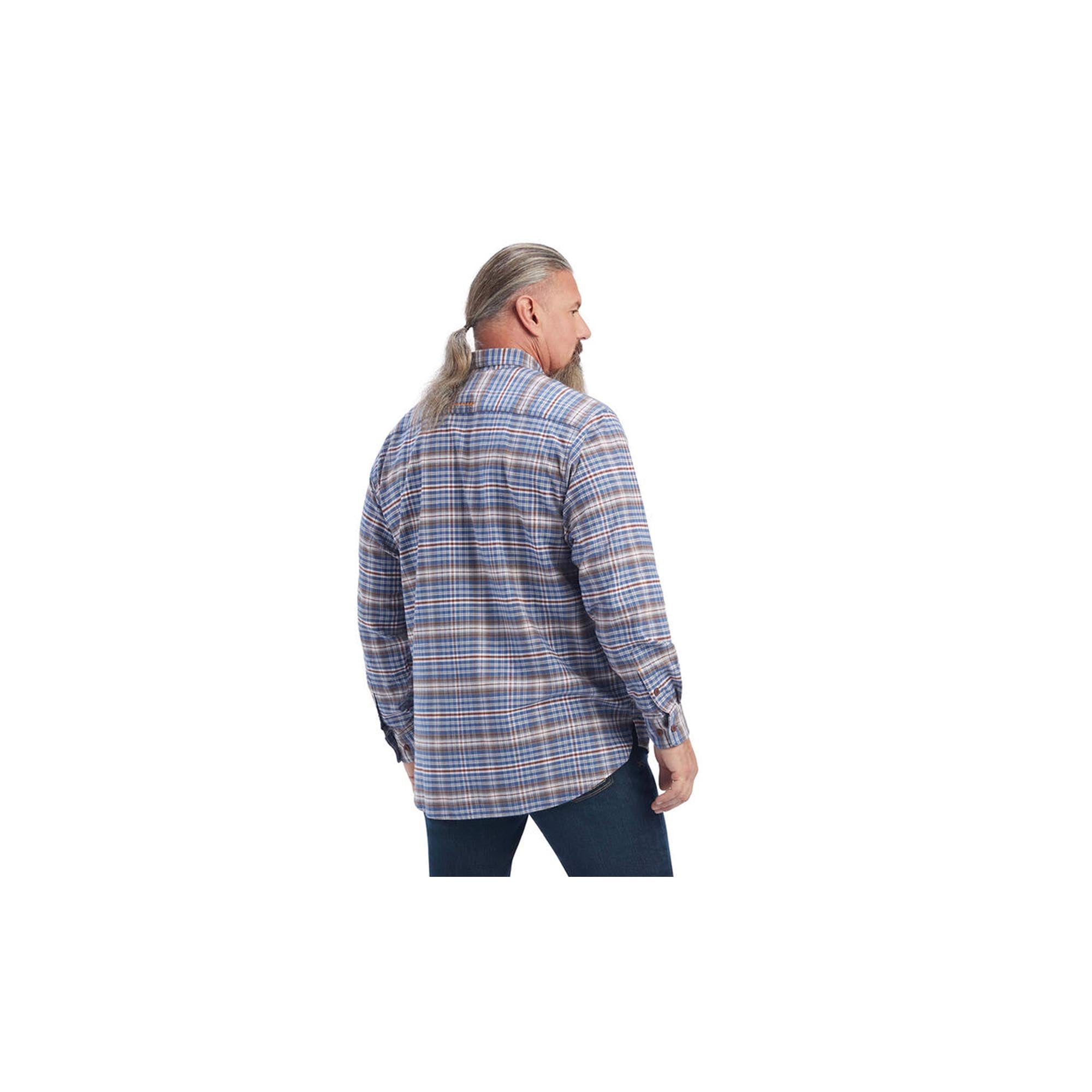 Ariat Rebar Work Shirt - Long Sleeve Flannel - DuraStretch - Alloy Grey