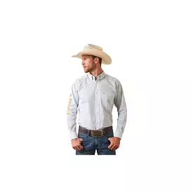 Ariat White Paisley Long Sleeve Fitted Team Stuart Shirt - Casual Series