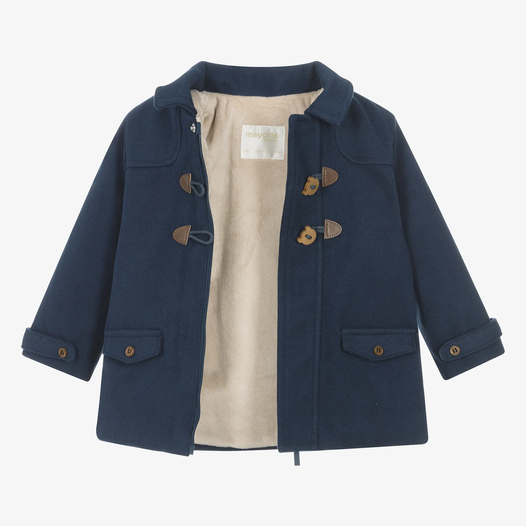 Navy Blue Duffle Coat for Baby Boys