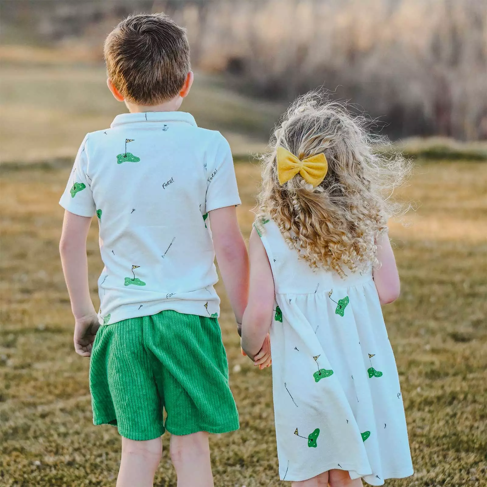 Baby boys track shorts - grass stripe - cotton terry shorts