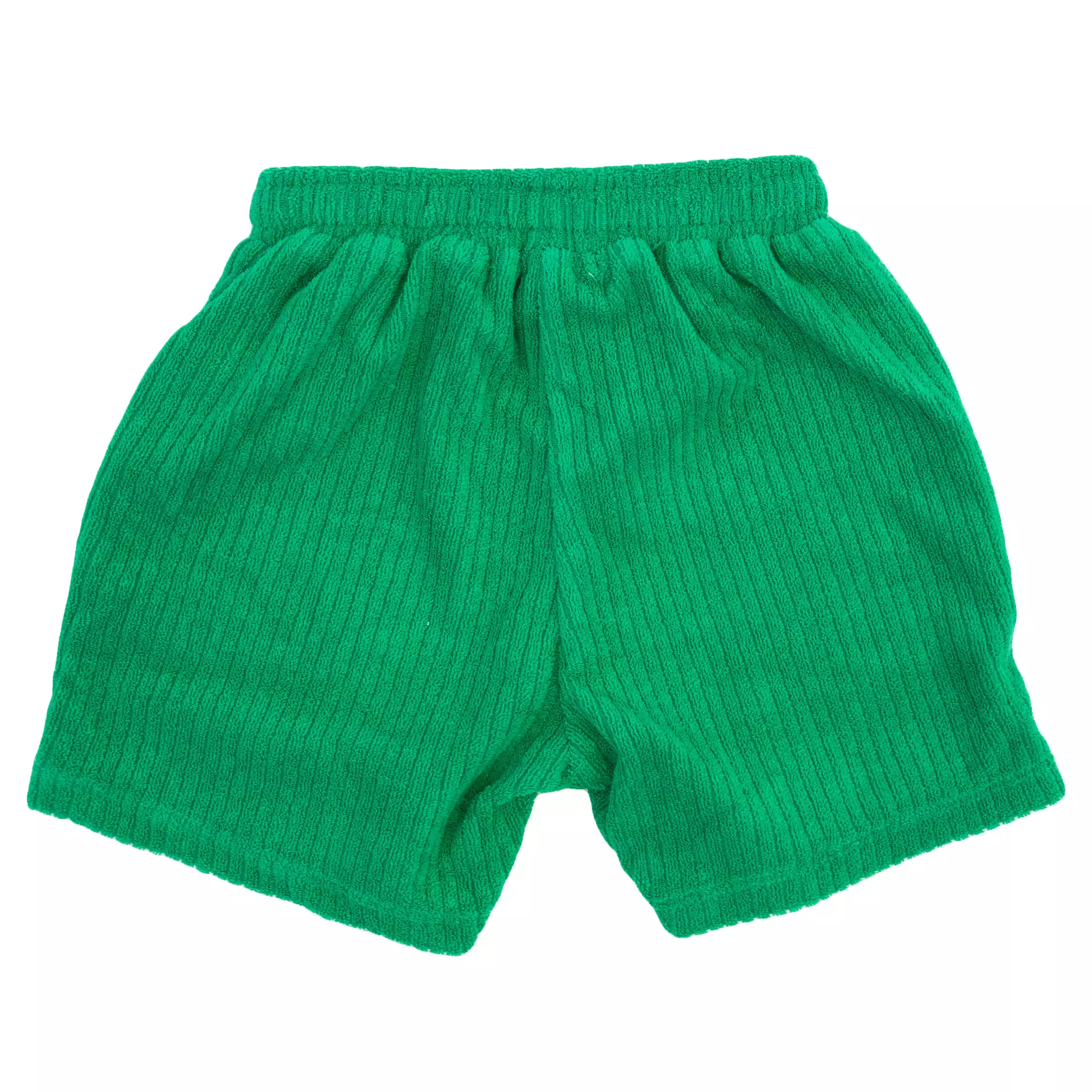 Baby boys track shorts - grass stripe - cotton terry shorts